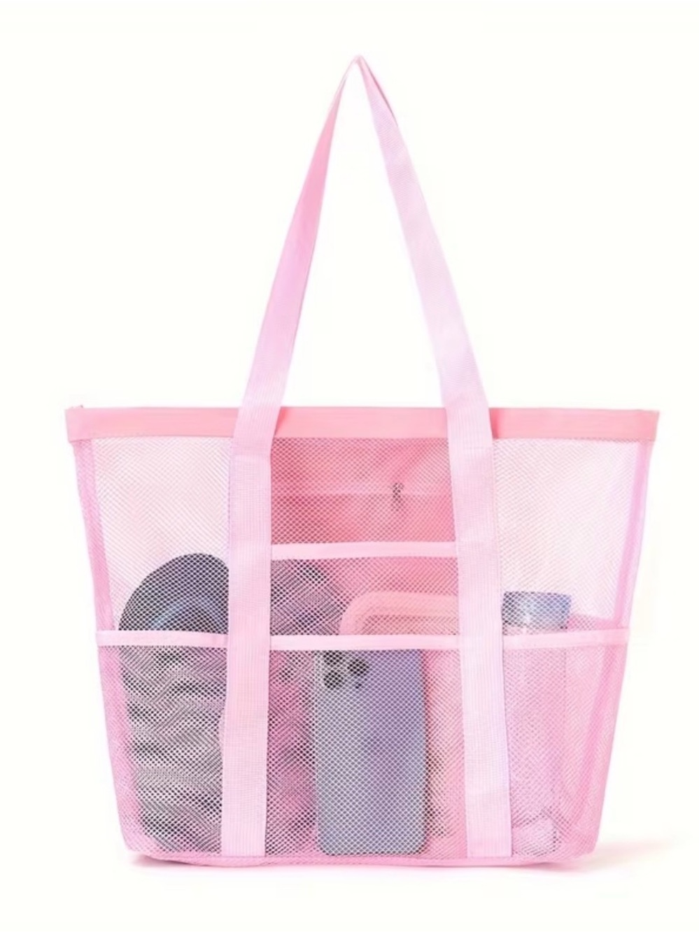 Mesh Beach Pool Tote Bag Pink NIP